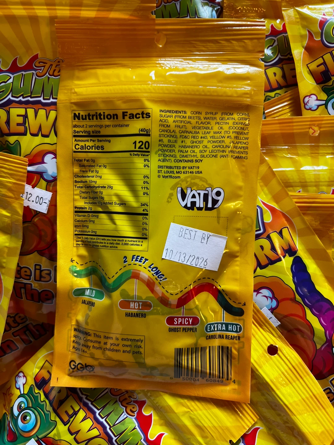 VAT19 The Gummy Fireworm 🍭🔥🪱 Sealed Novelty Gummy Candy - photo 2