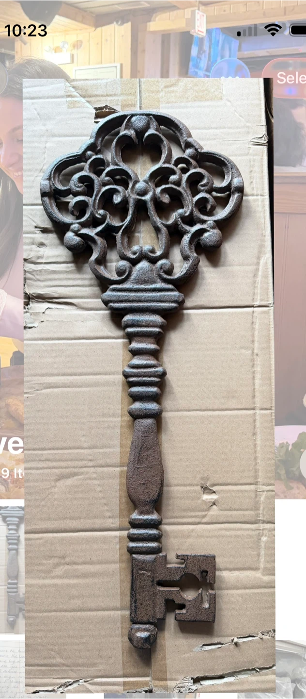 Large Cast Iron Skeleton Key Decorative Accent