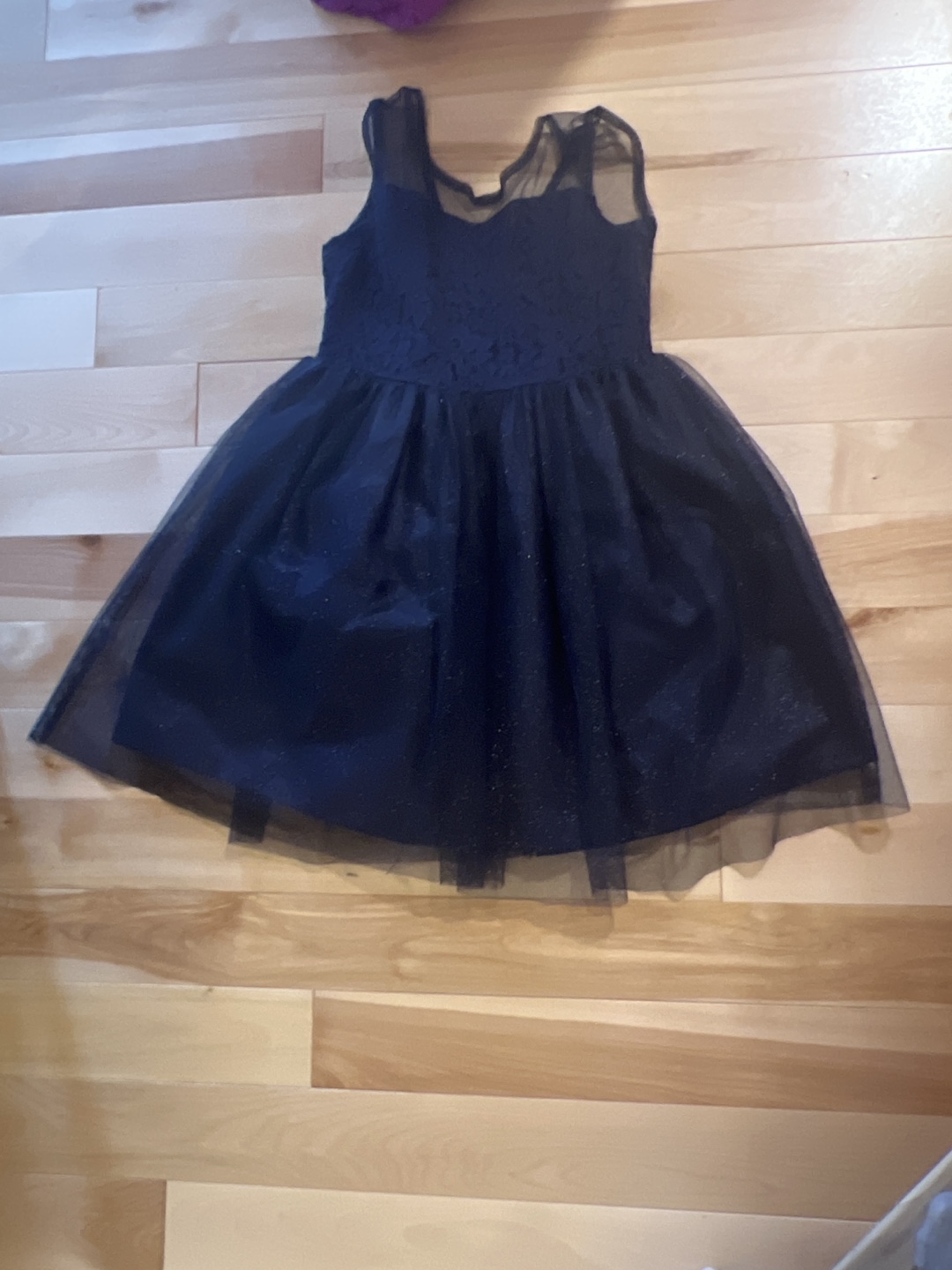 Girls Navy Sparkly Tulle Dress