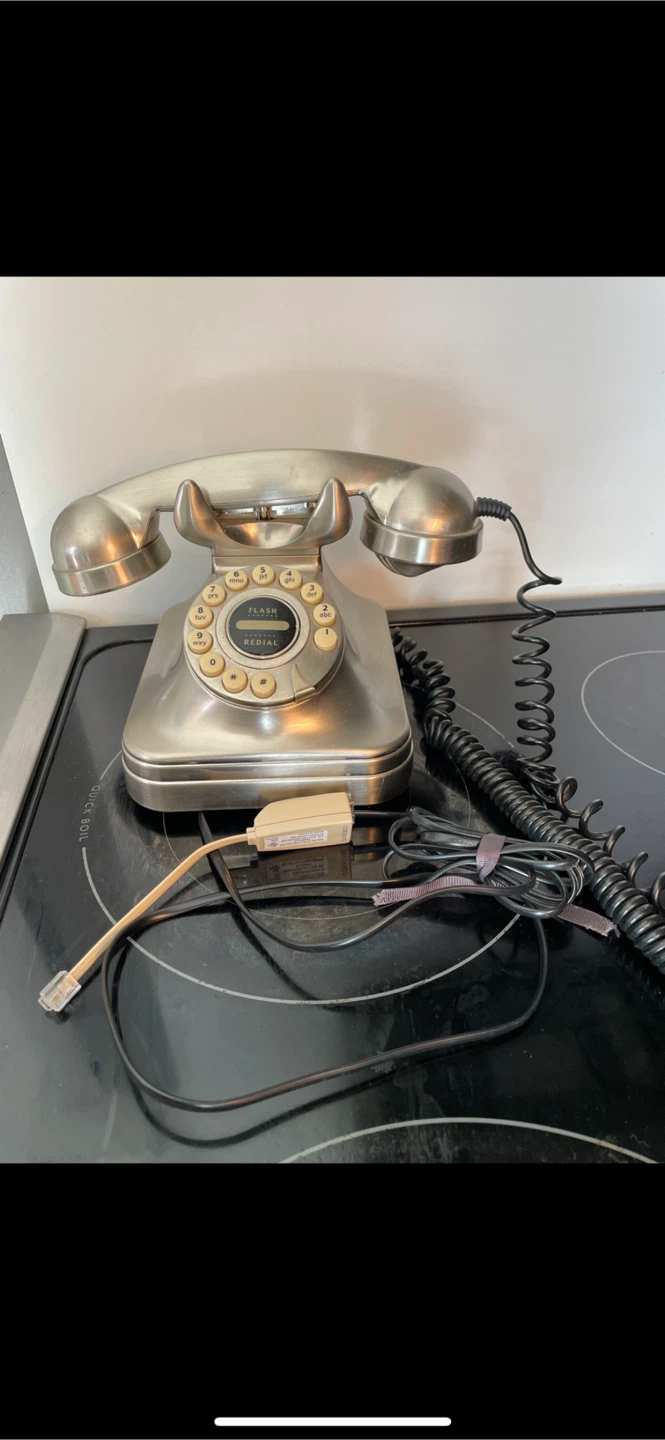 🧡 Grand Phone Retro Rotary Dial Metal Brush yes it works - photo 2