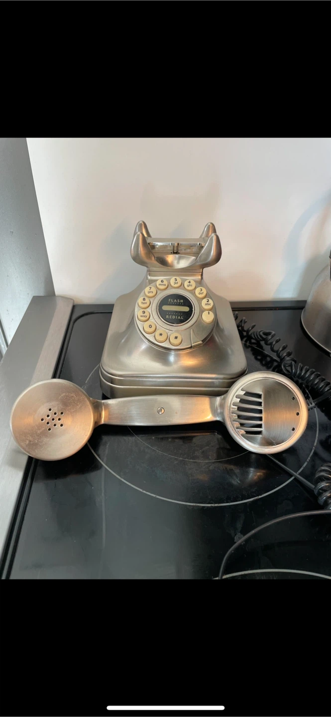 🧡 Grand Phone Retro Rotary Dial Metal Brush yes it works - photo 4