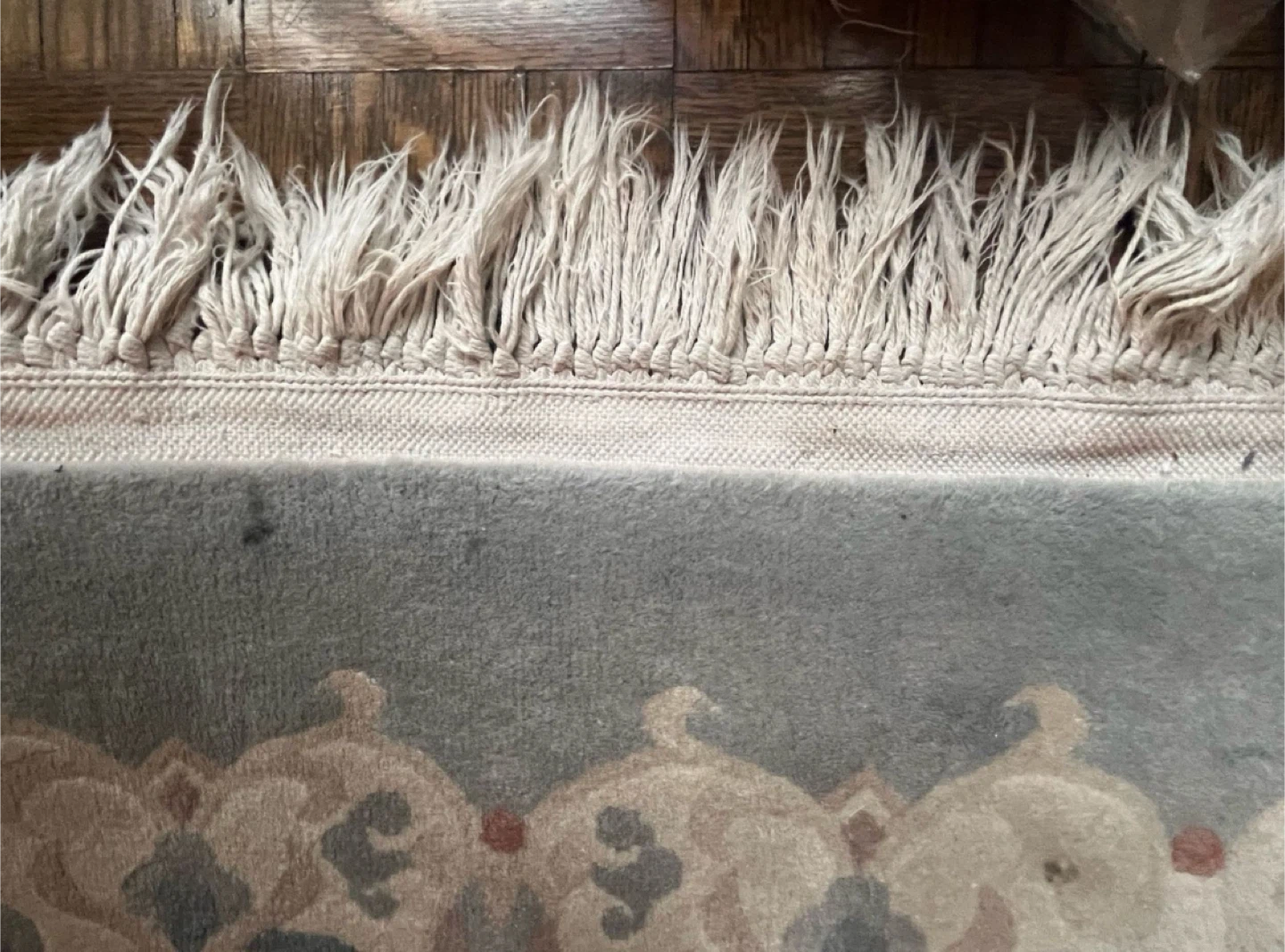 FREE Large Blue Floral Area Rug – Fringed Edges - photo 4