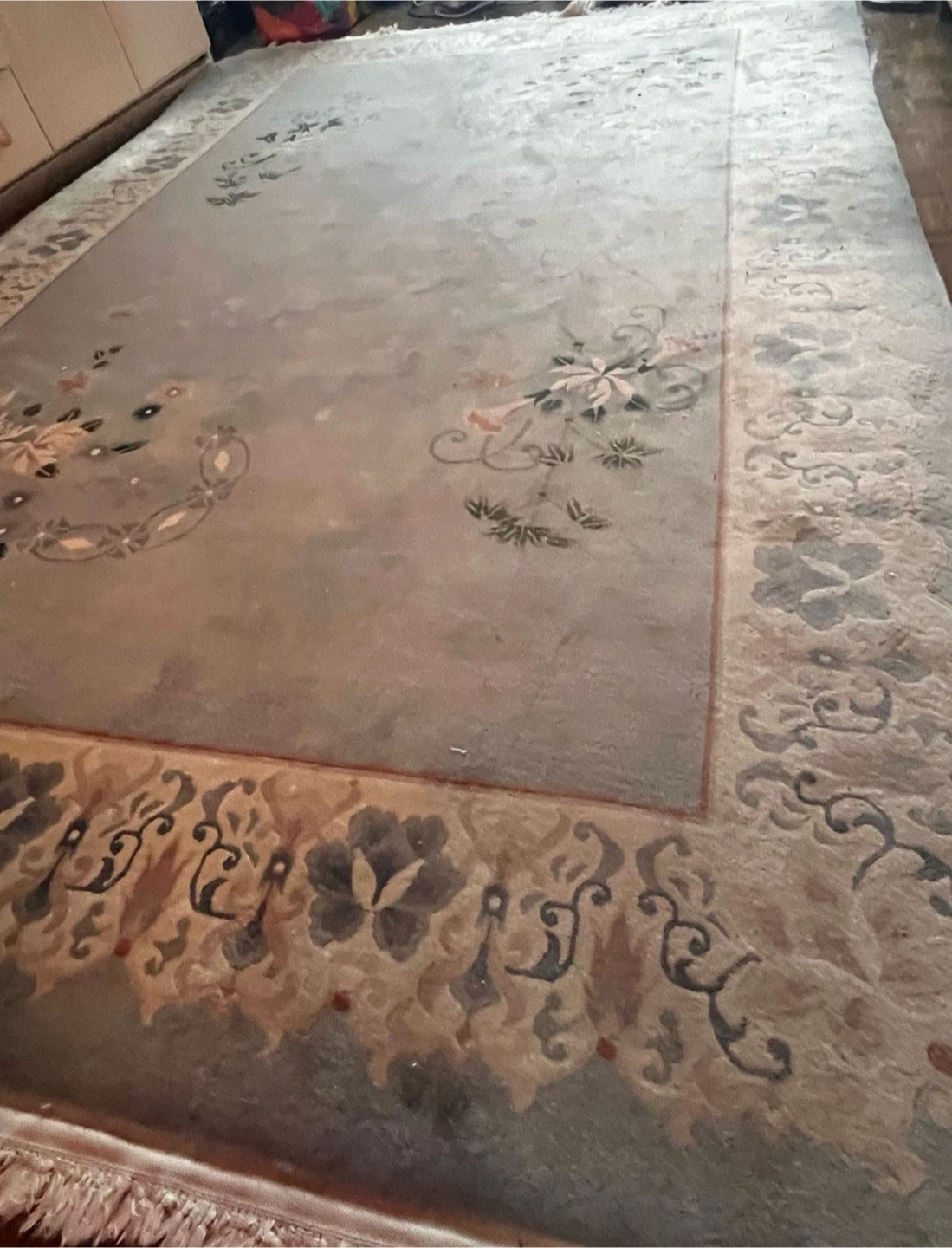 FREE Large Blue Floral Area Rug – Fringed Edges - photo 2