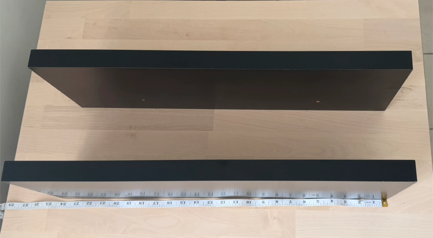 Set of 2 Black Floating Shelves - photo 2