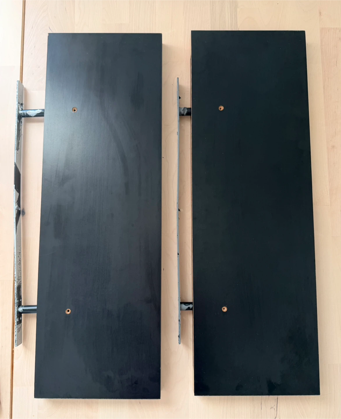 Set of 2 Black Floating Shelves