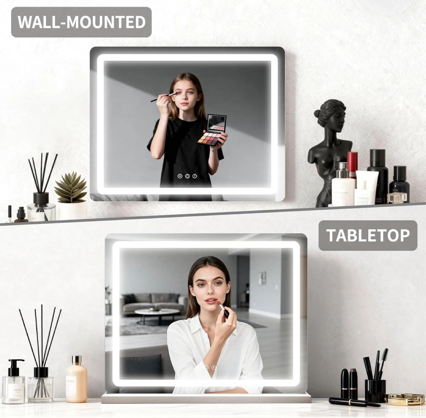 Lighted Vanity Mirror with 3 Color Modes and 10x Magnification - photo 5