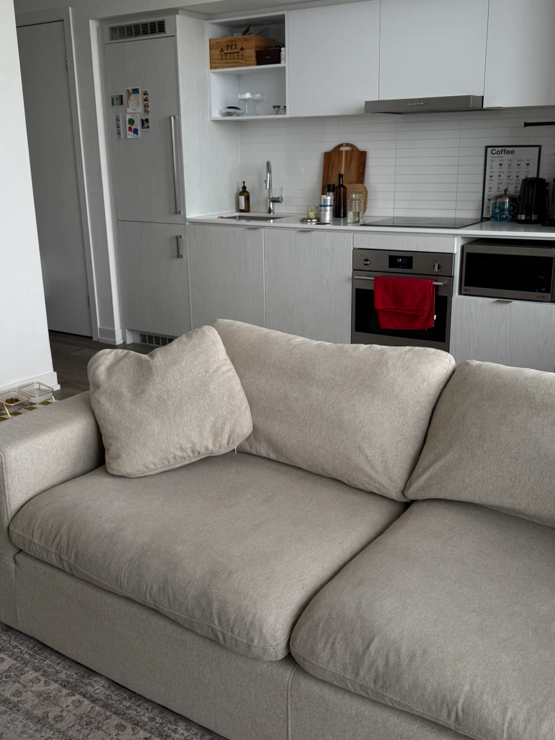 Neutral Beige Sofa with Loose Back Cushions - photo 2