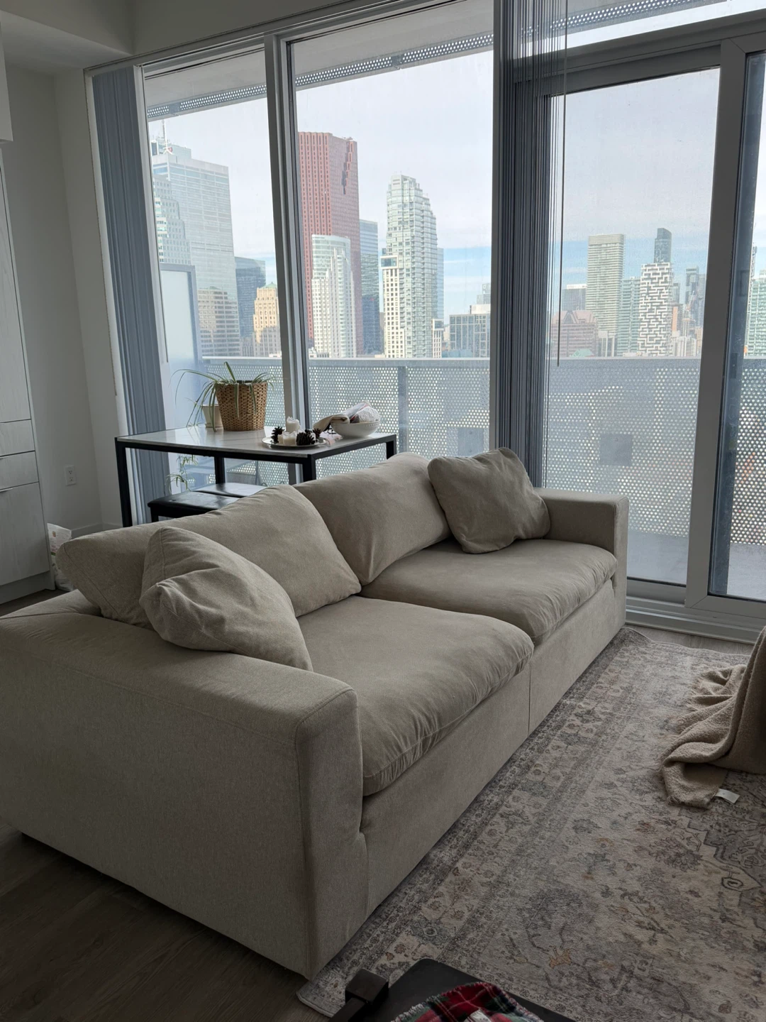Neutral Beige Sofa with Loose Back Cushions