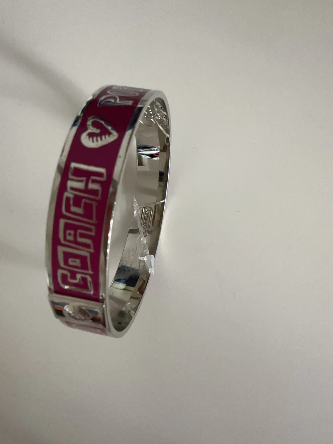 Coach Poppy Silver Tone Enamel Bangle - photo 2