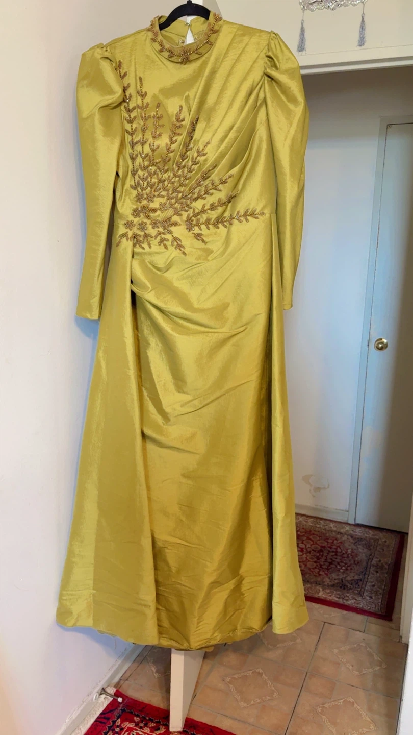 Chartreuse Embellished Gown