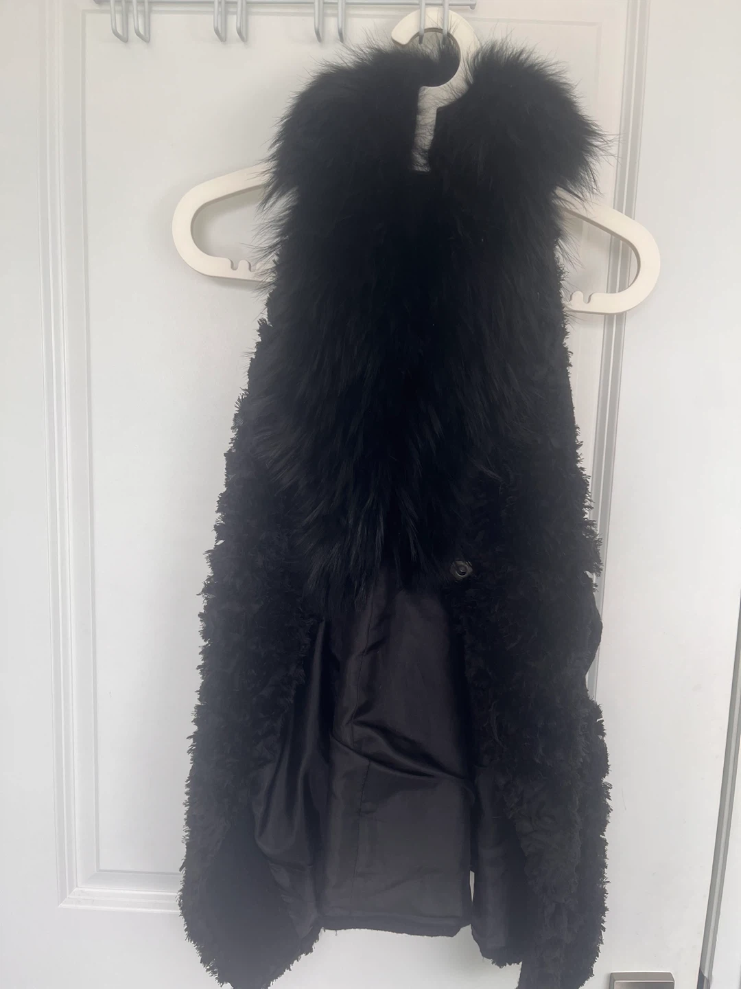 GUCCI Black Fur & Wool Vest