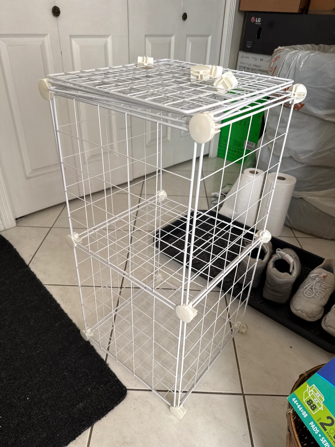 White Wire Cube Storage Shelf Unit