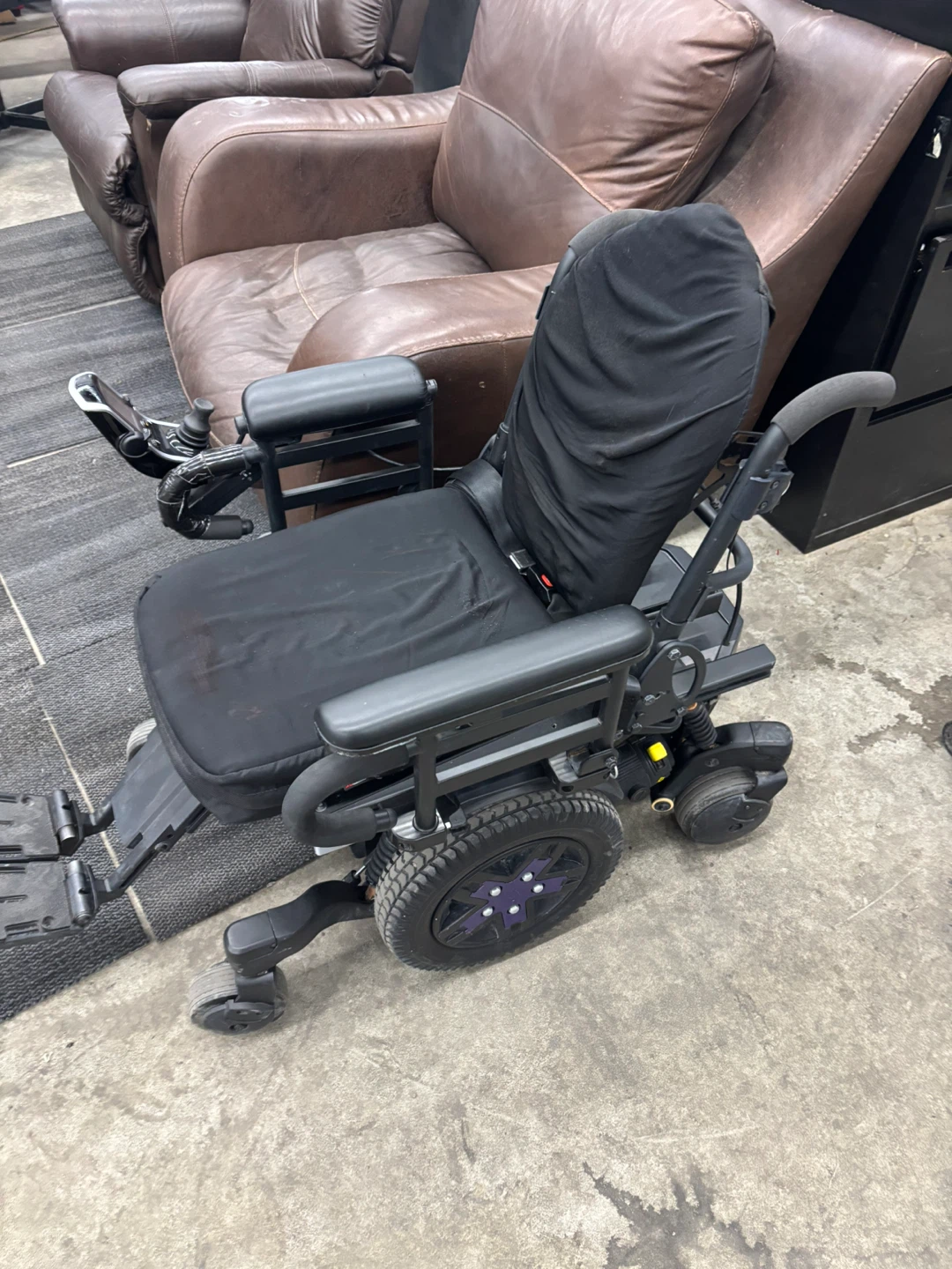 Black Electric Wheelchair with Joystick Control