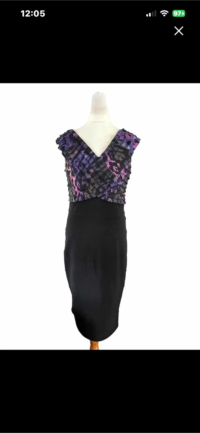 Frank Lyman Design Black & Floral Print Sheath Dress