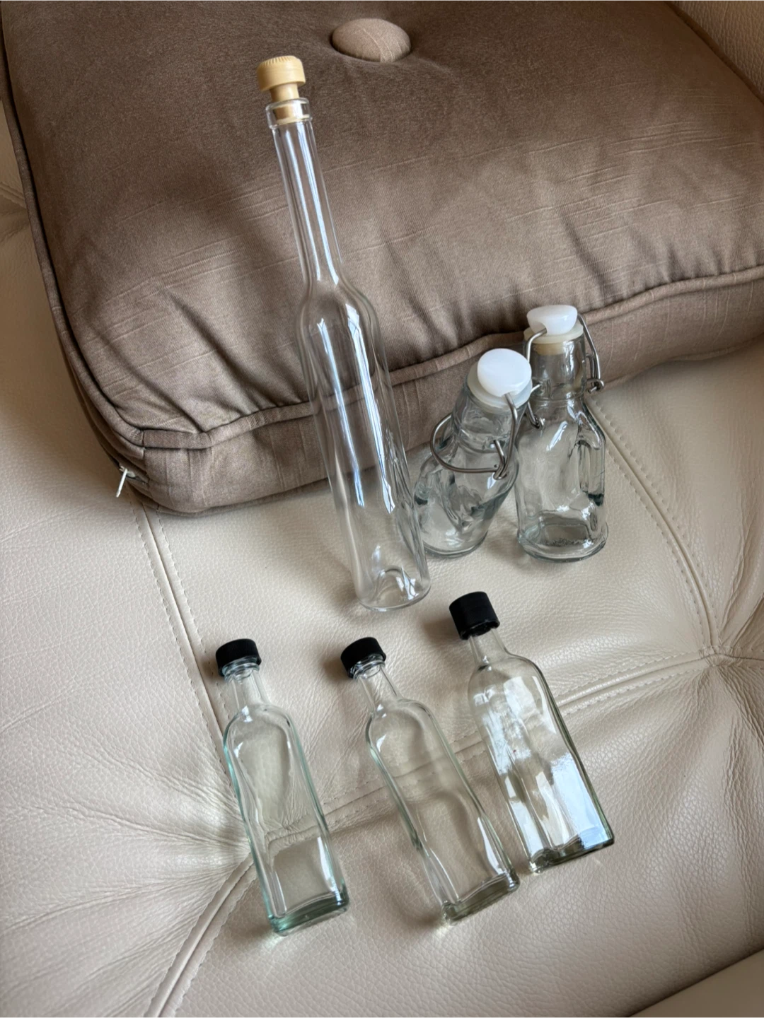 Set of 6 Glass Bottles for Liquids or Crafts - photo 2