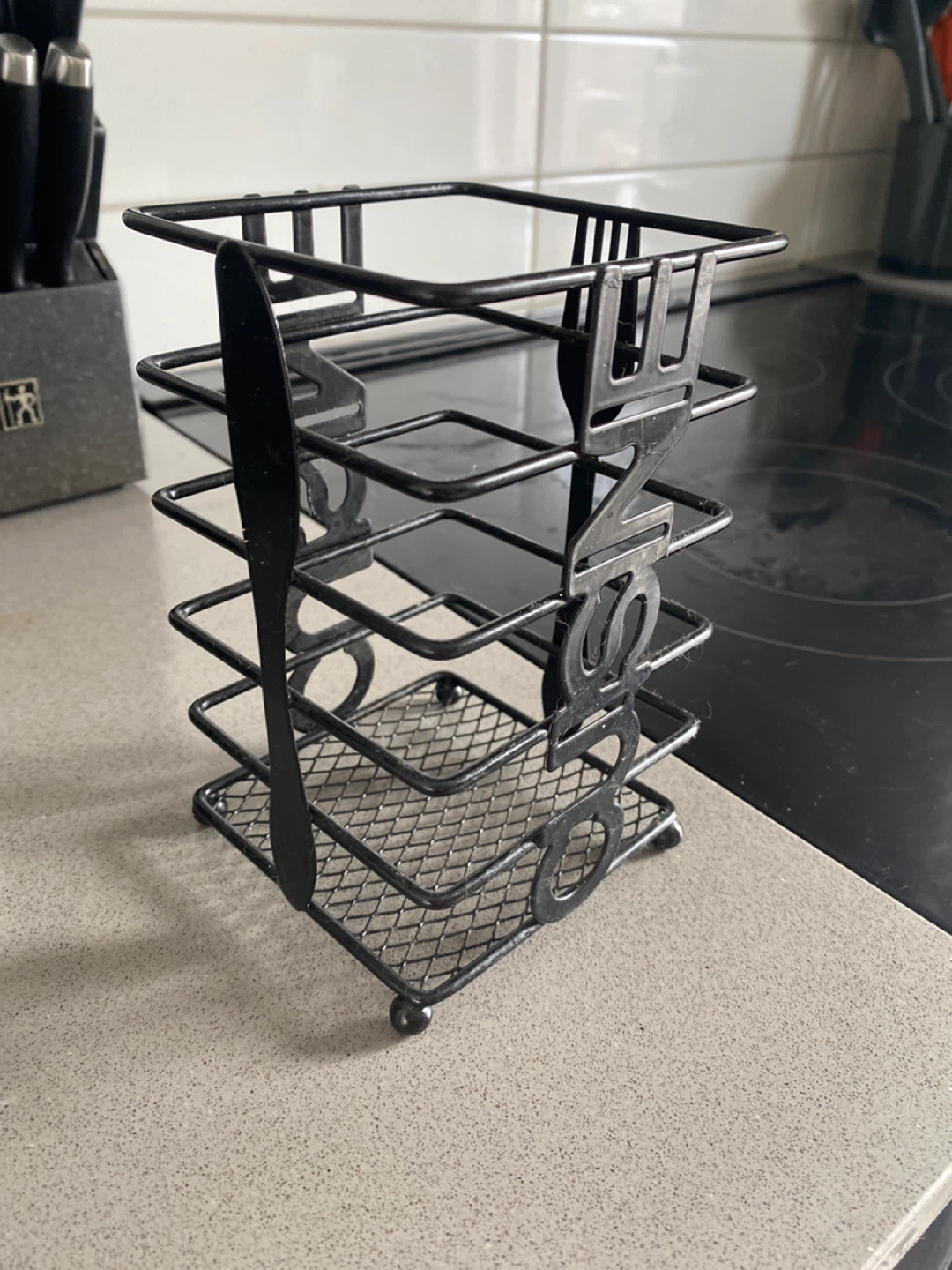 Black Metal Cutlery Holder Organizer - photo 2