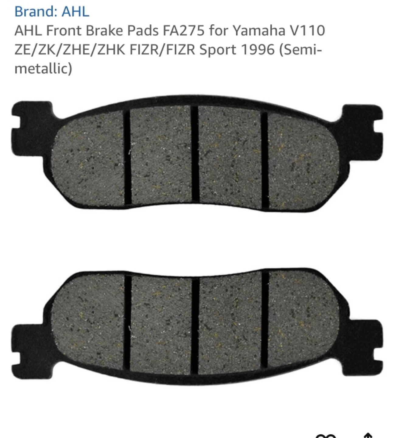 AHL Front Brake Pads FA275 for Yamaha V110 - photo 5