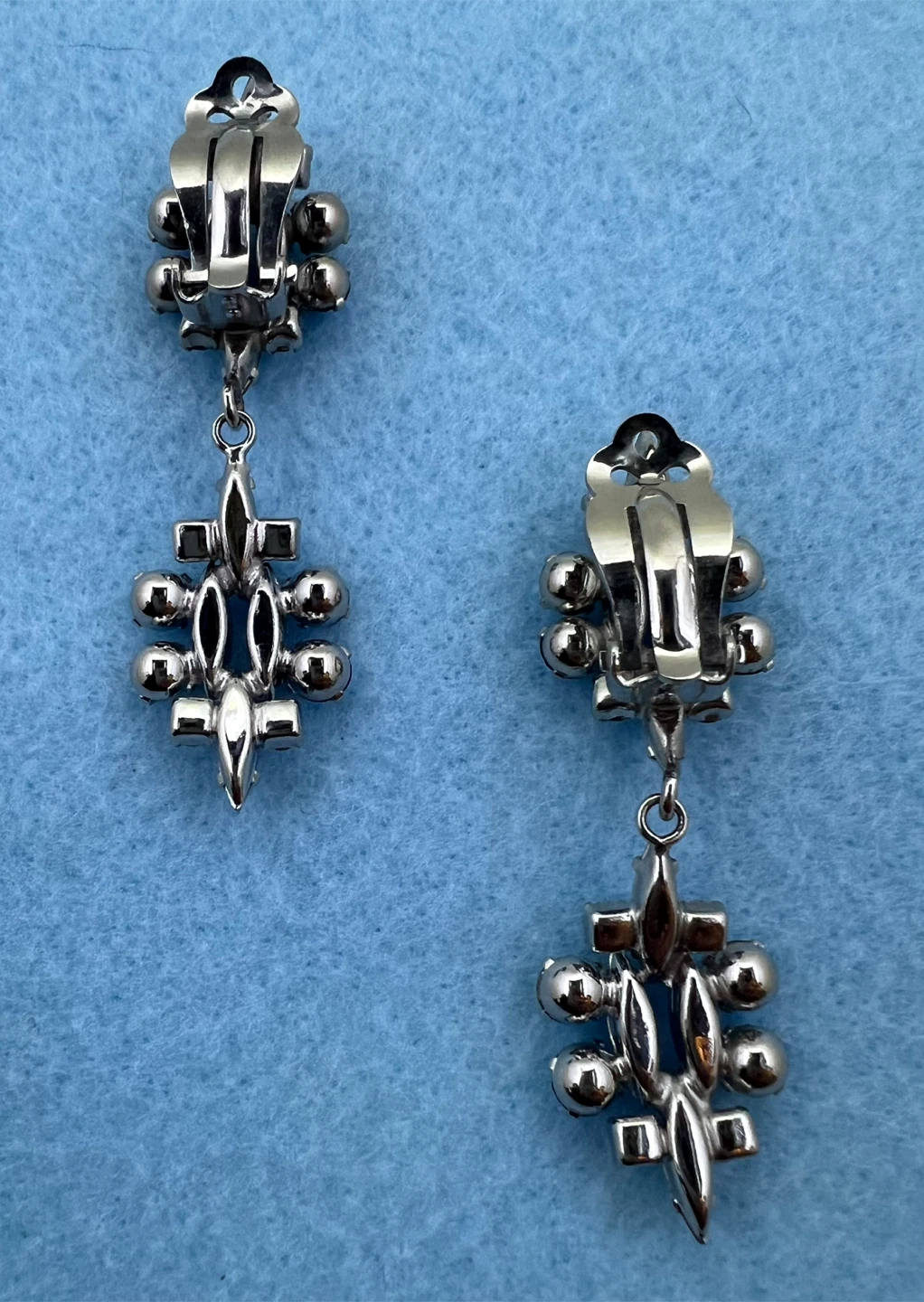 Sparkly Blue Crystal Clip-On Earrings - photo 2