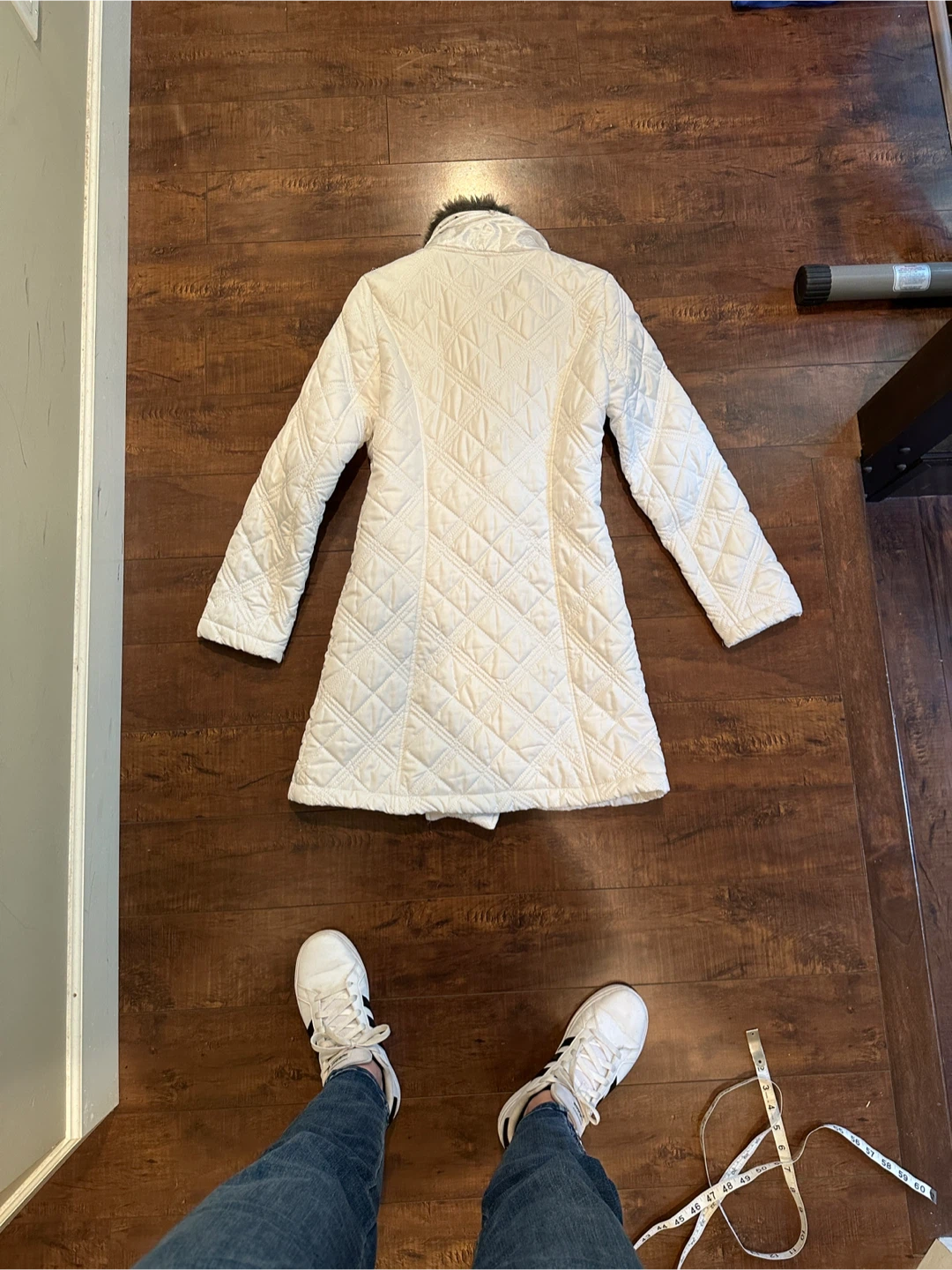 COCO & tashi White Quilted Faux Fur Collar Jacket - Size S - photo 2