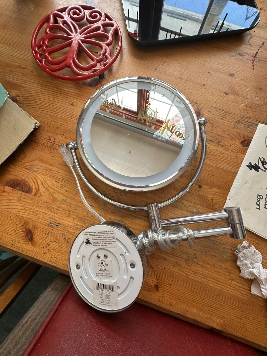 DANIELLE CREATIONS L.E.D. Wall Mount Mirror with Extension Arm - photo 3