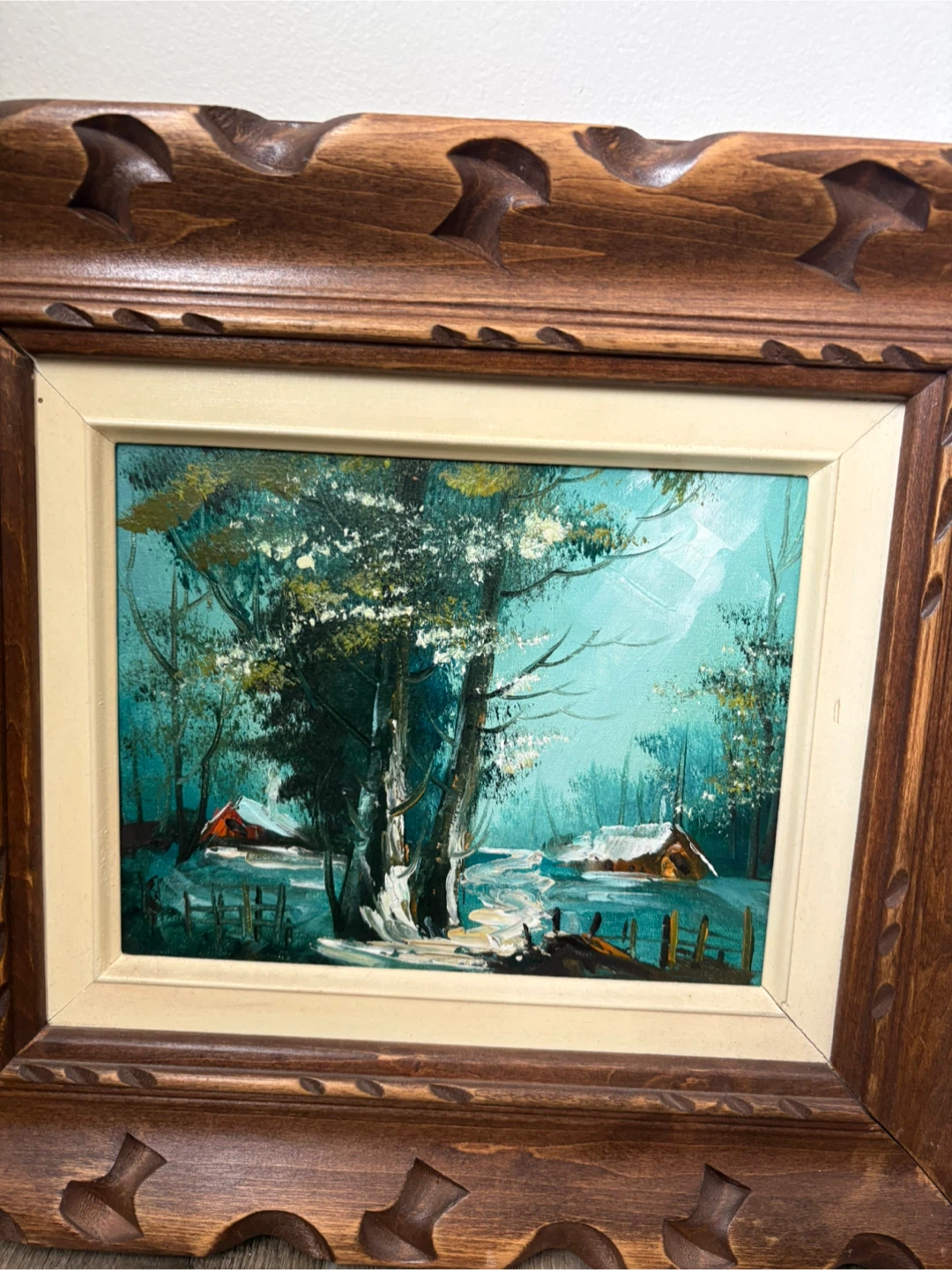Framed Winter Landscape Painting - photo 2