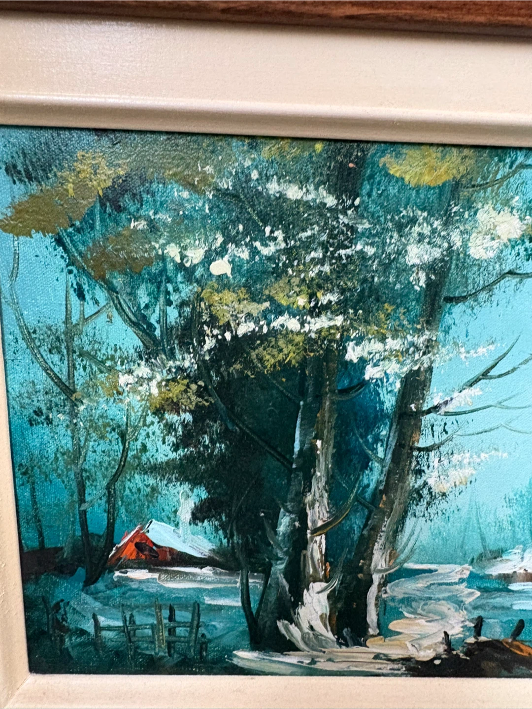 Framed Winter Landscape Painting - photo 4
