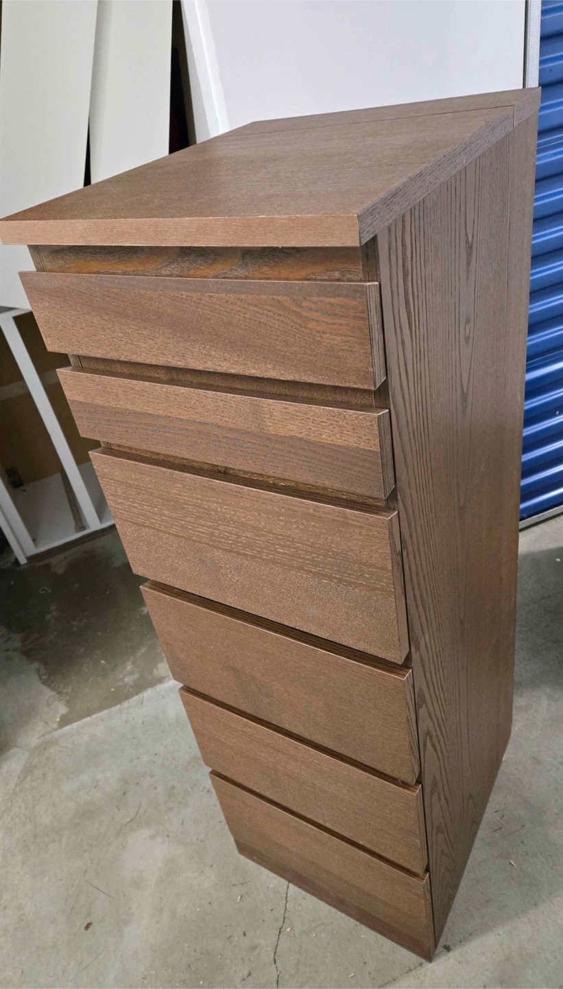 IKEA Malm: Tall 6 Drawer Dresser with Mirror