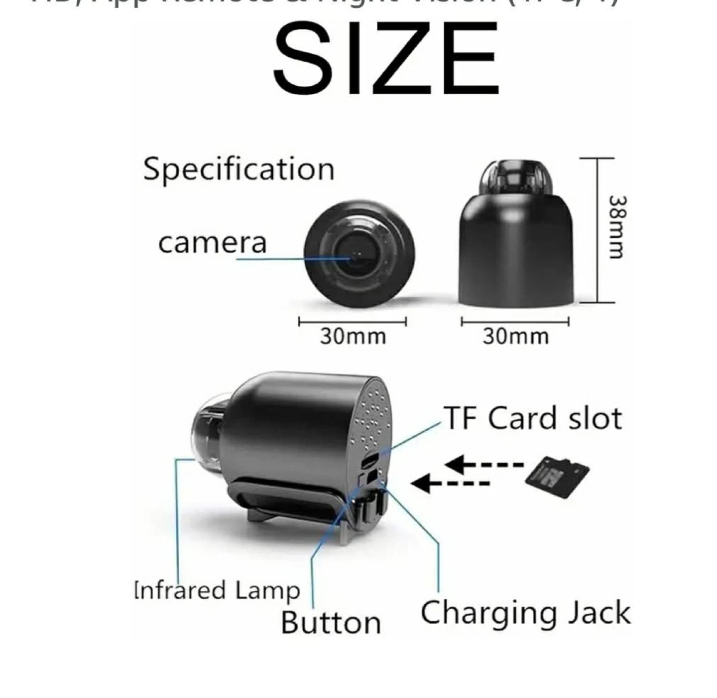 Mini HD Spy Camera with USB Cable - photo 3