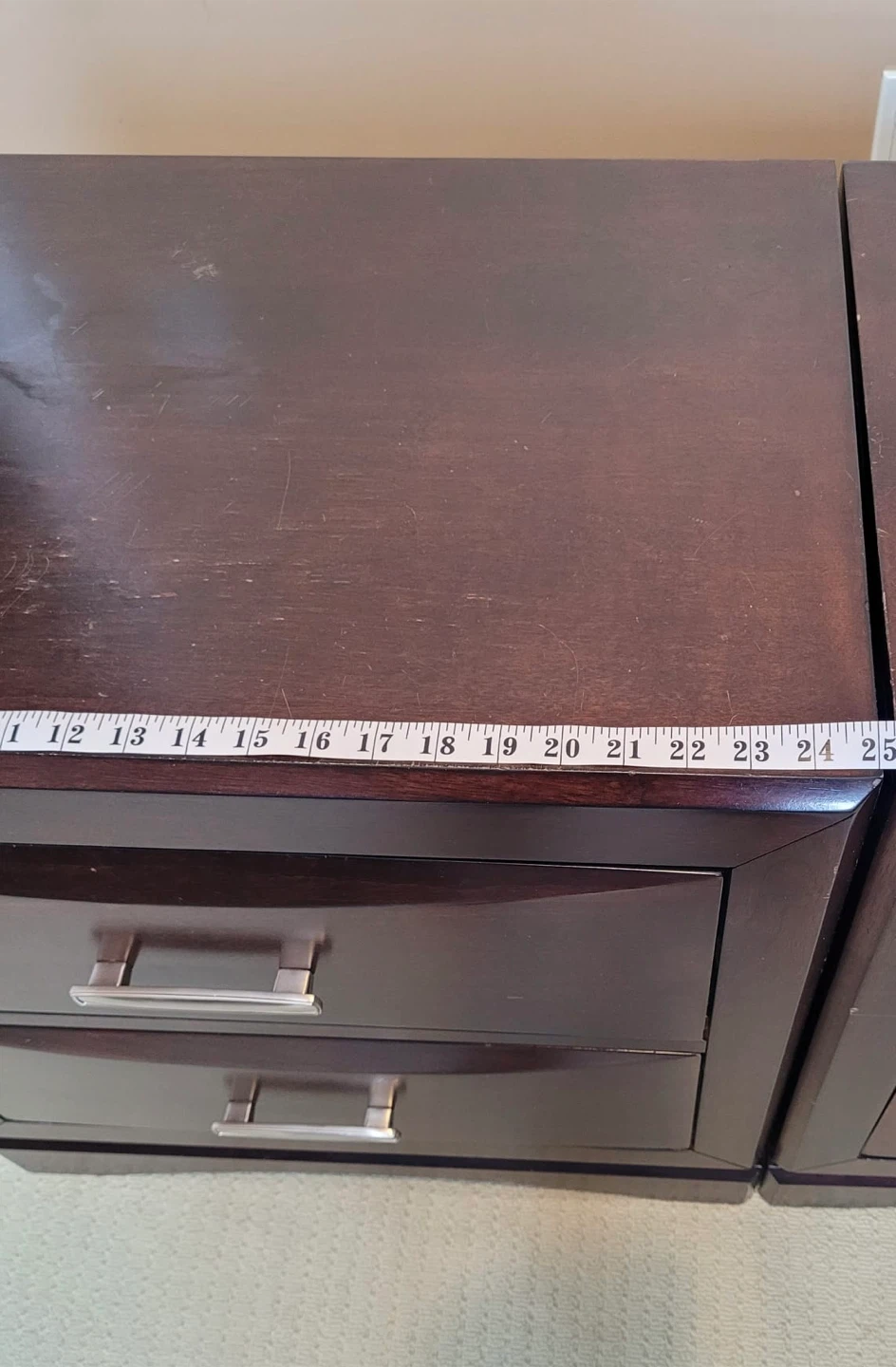 solid Dark Wood Nightstands (Set of 2) - photo 4