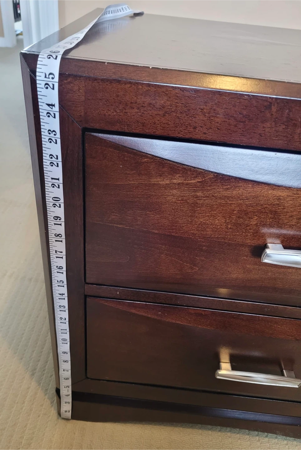 solid Dark Wood Nightstands (Set of 2) - photo 3