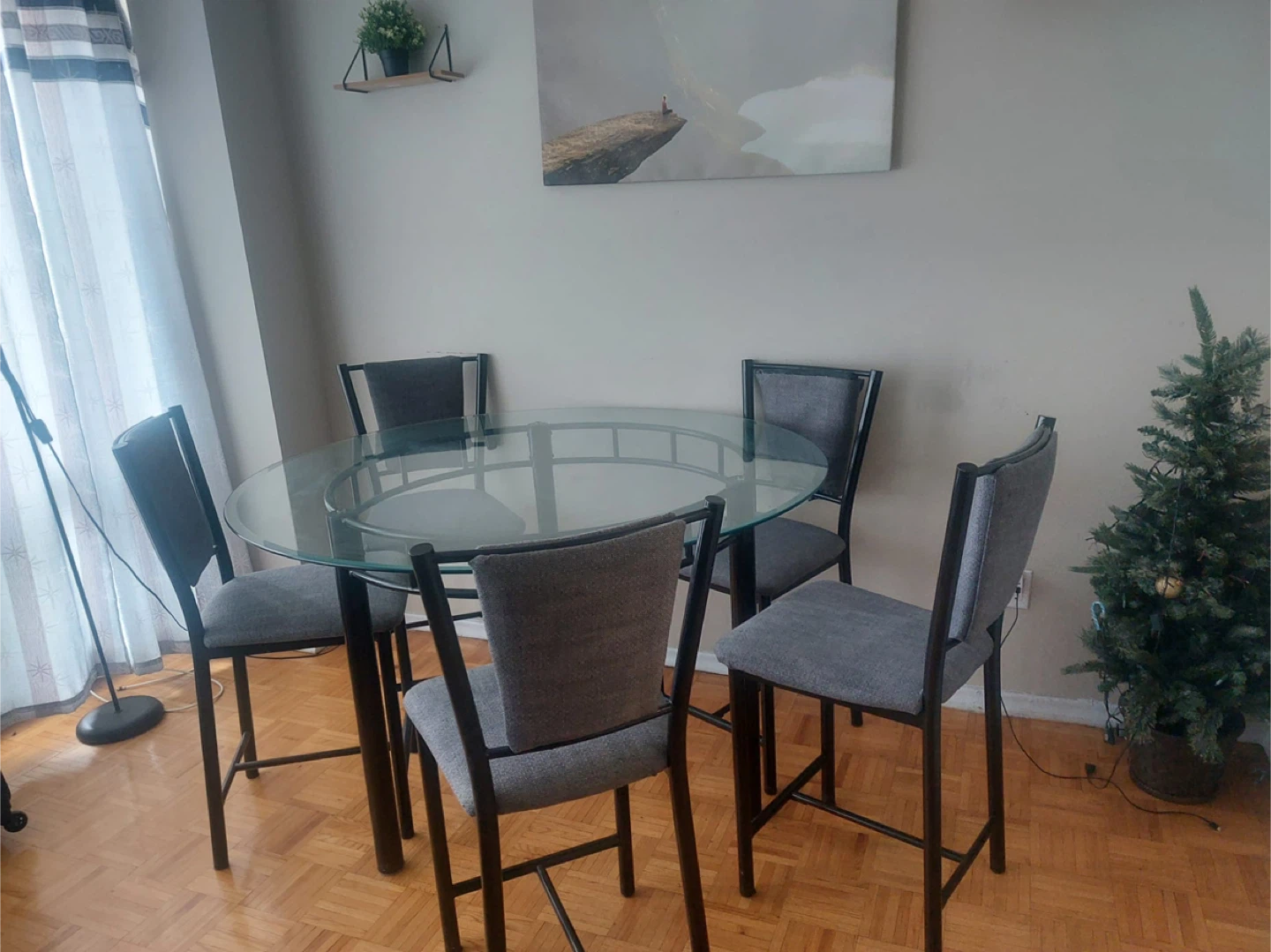 Glass Top Dining Table Set with 4 Chairs - photo 3