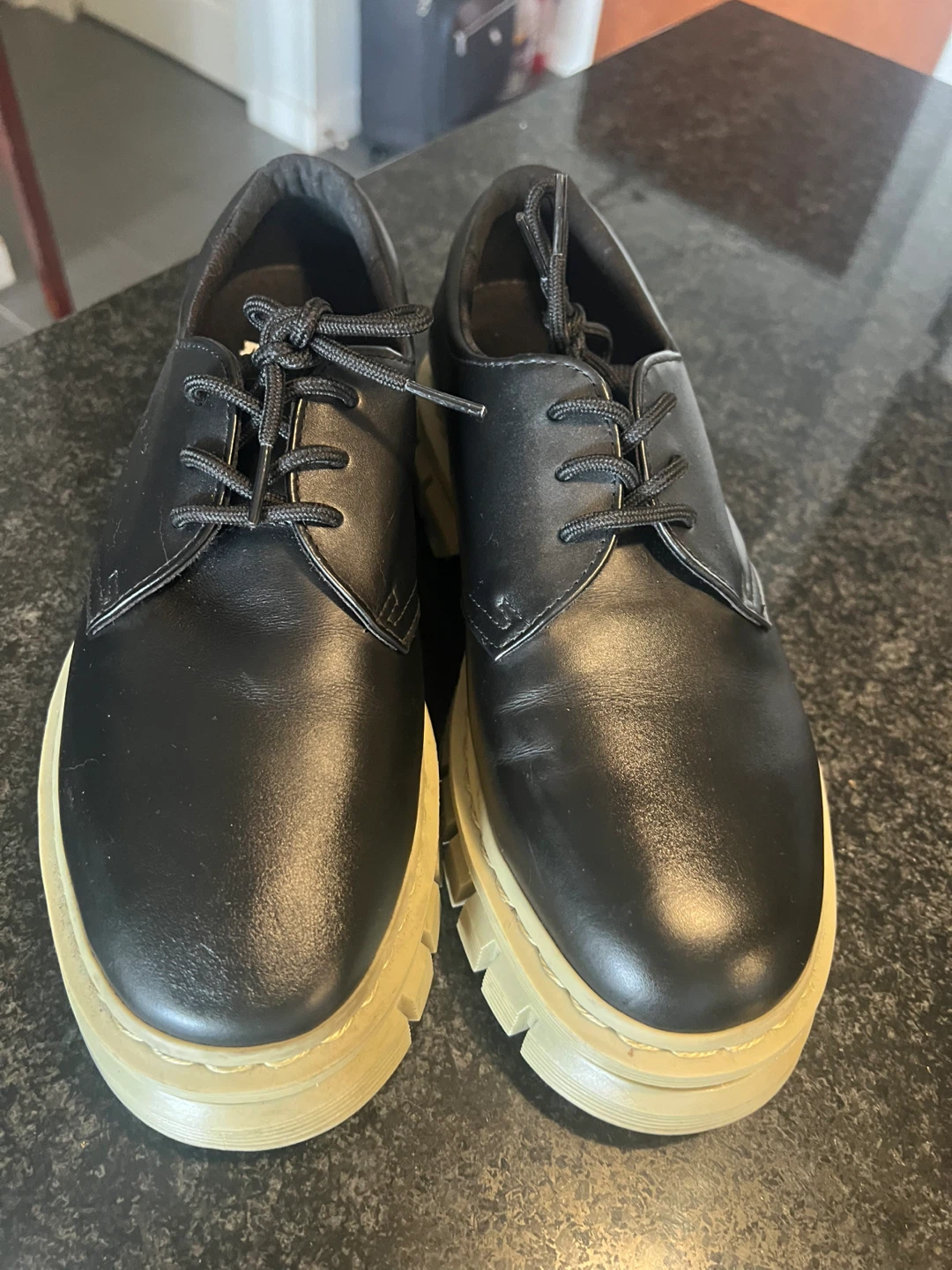 Dr. Martens Black Leather Platform Shoes