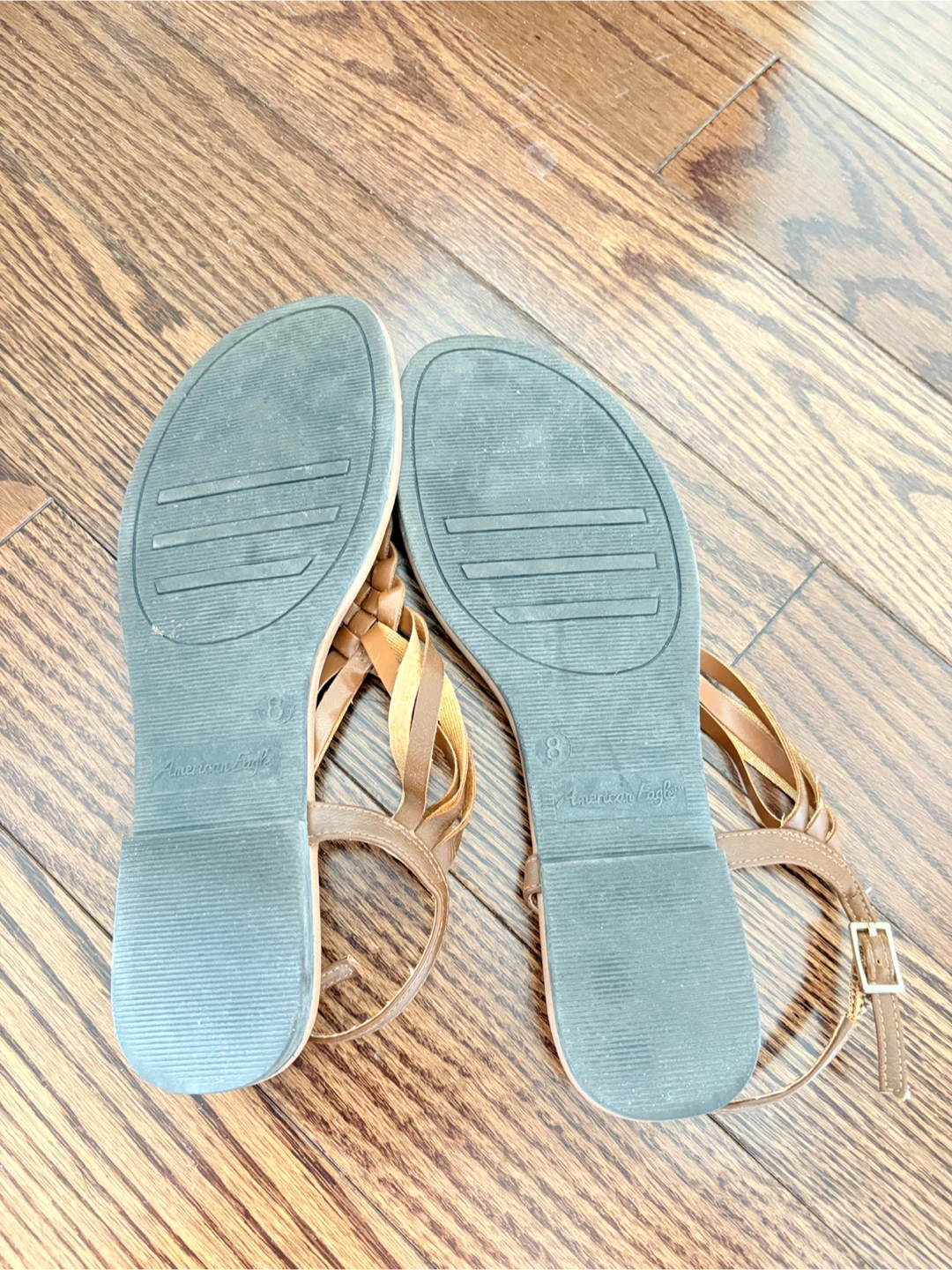 🧡 American Eagle Brown Woven Strap Sandals Size 8 - photo 3
