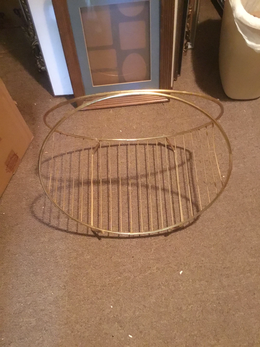 Gold metal magazine/firewood holder - Last Day Tues 3/31