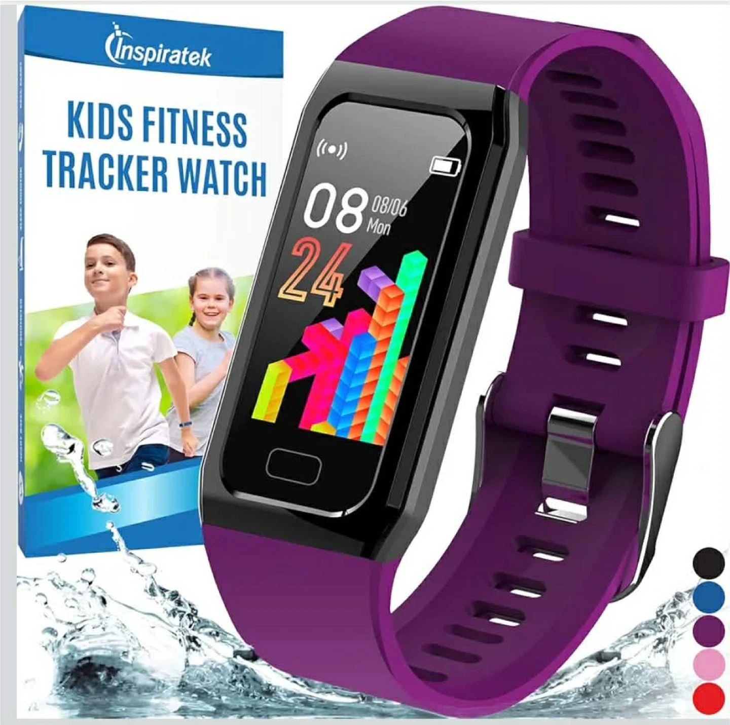 Inspiratek Kids Fitness Tracker Watch - Purple