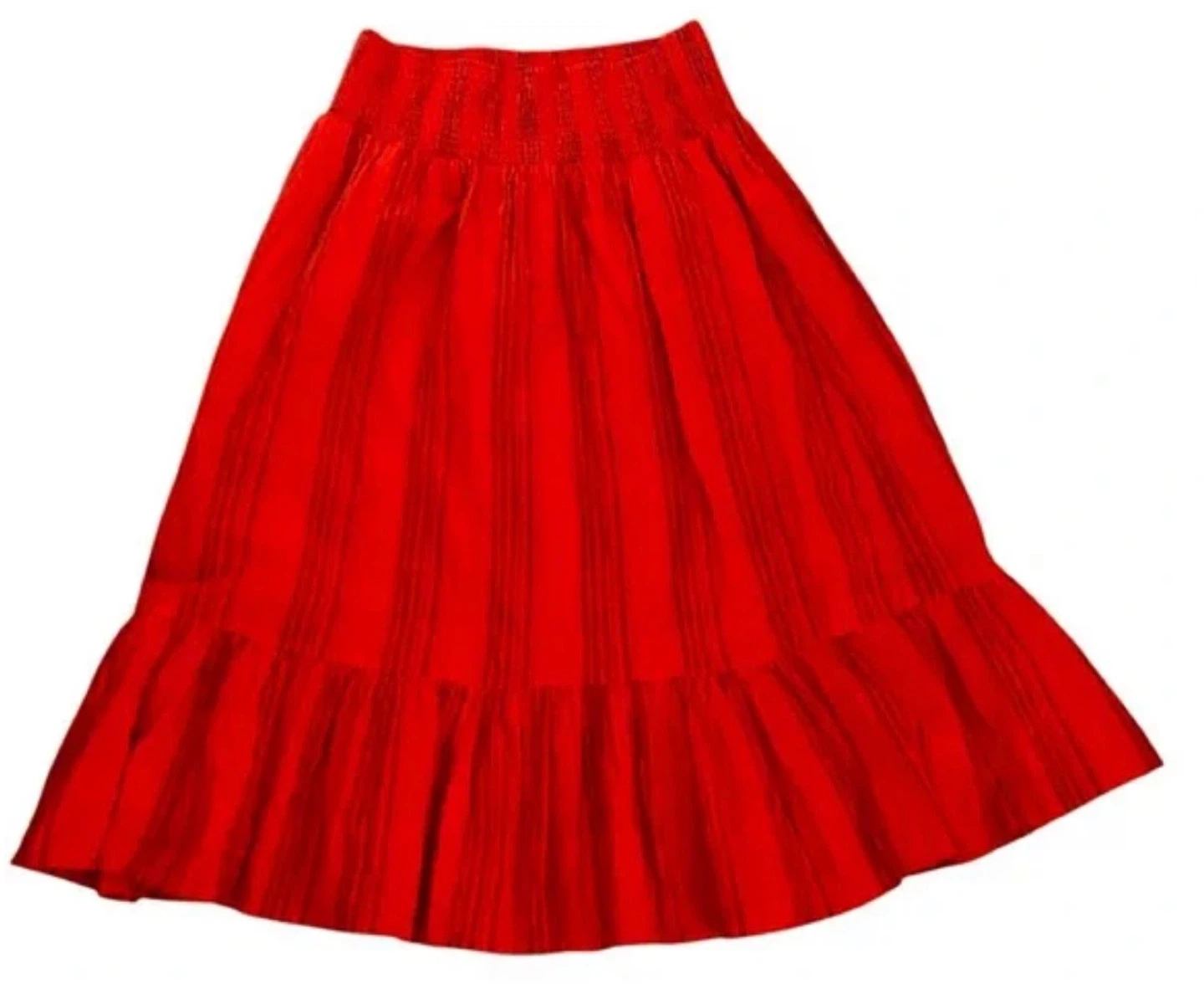Universal Thread Red Striped Tiered Maxi Skirt Size L