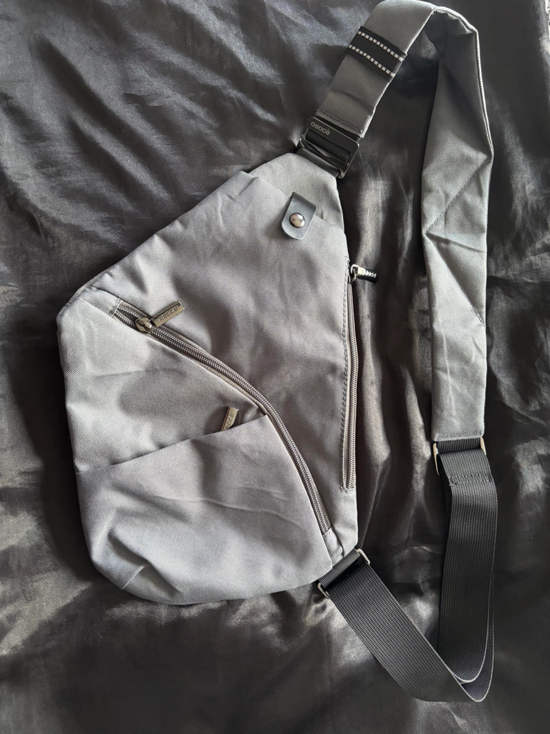 Grey Crossbody Slender Sling Bag