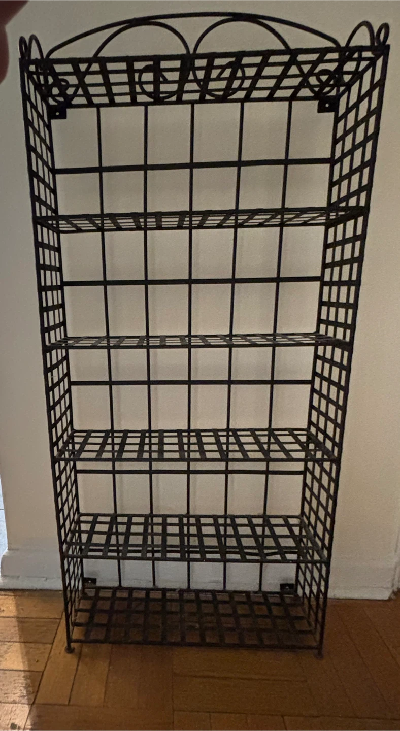 Black decorative metal shelving