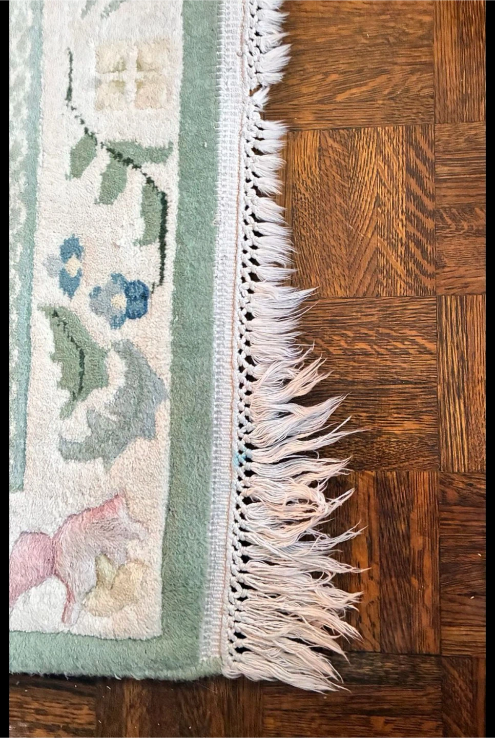 FREE Floral Lattice Area Rug with Fringe - photo 2