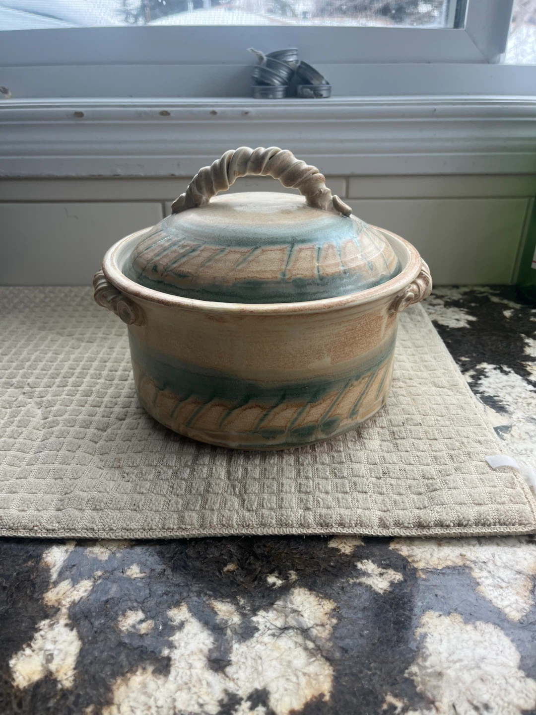 Pottery Baking Casserole Pot made by Patricia Nugent.