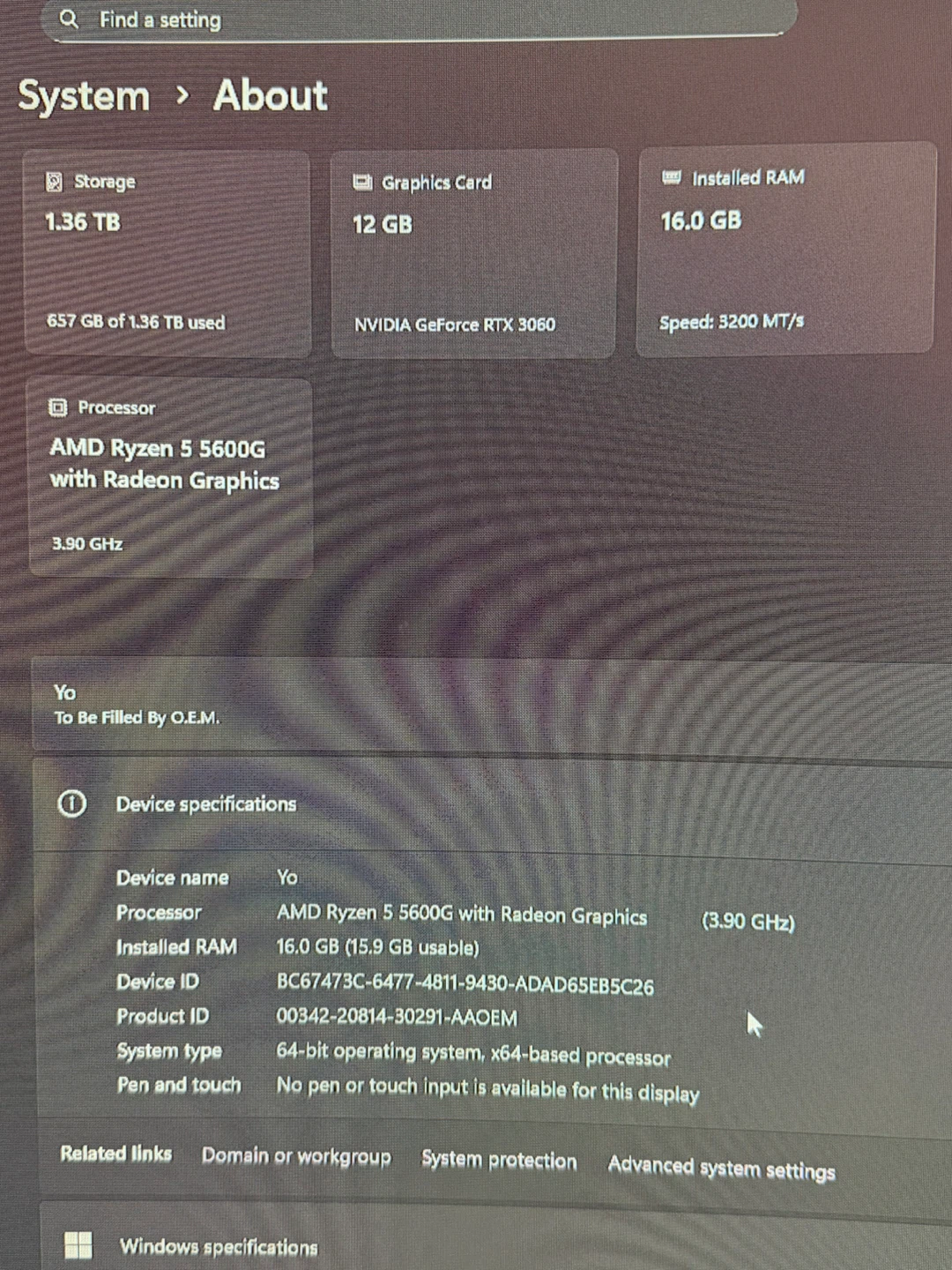 Gaming PC - AMD Ryzen 5 5600G, NVIDIA GeForce RTX 3060, 16GB RAM - photo 5