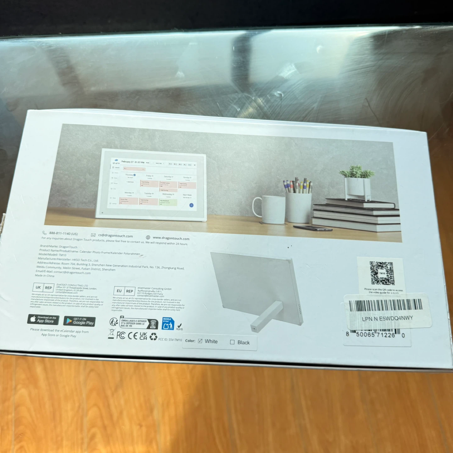 Dragon Touch 10.1 Inch White WiFi Digital Calendar