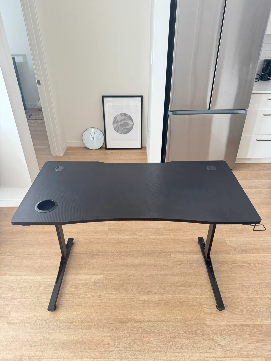 Black Gaming Desk with Cup Holder