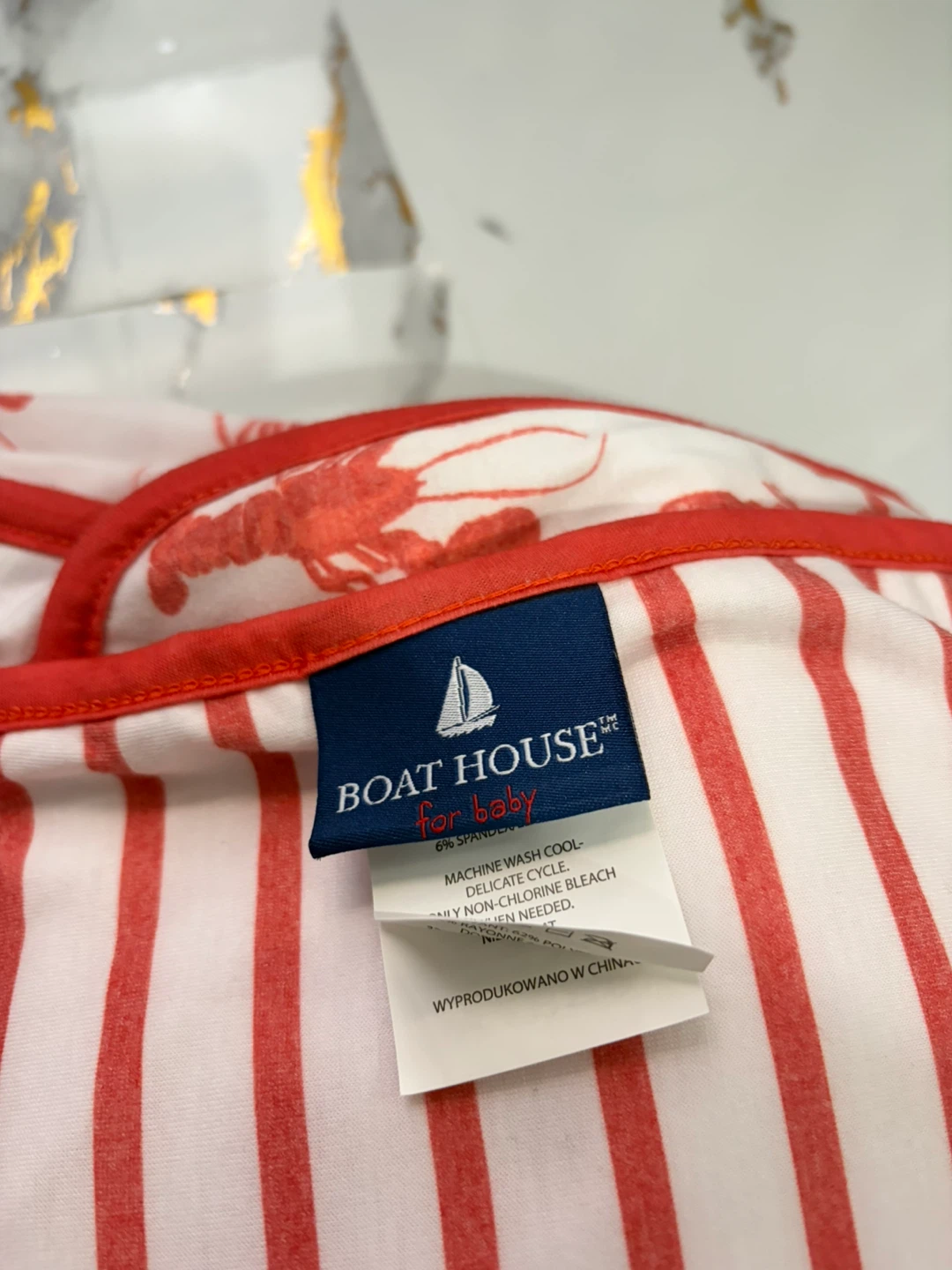 Boat House for Baby Lobster Print Swaddle Blanket - photo 2