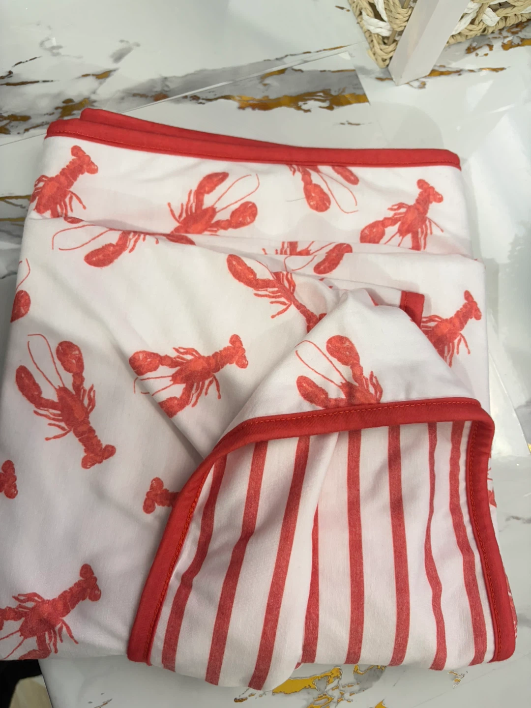 Boat House for Baby Lobster Print Swaddle Blanket - photo 3