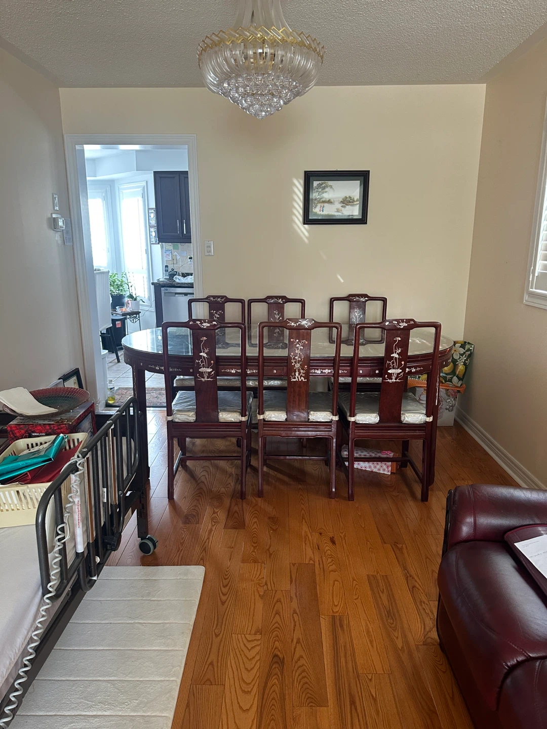 Dining Table Set with 8 Chairs - Oriental Inlay Design - photo 5
