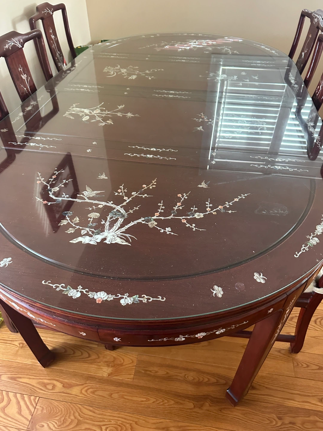 Dining Table Set with 8 Chairs - Oriental Inlay Design - photo 3