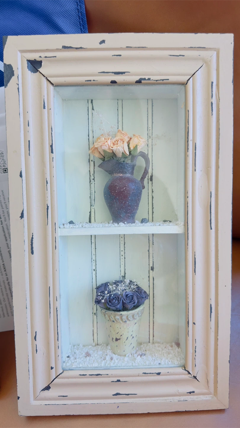 Decorative Shadow Box with Flower vase