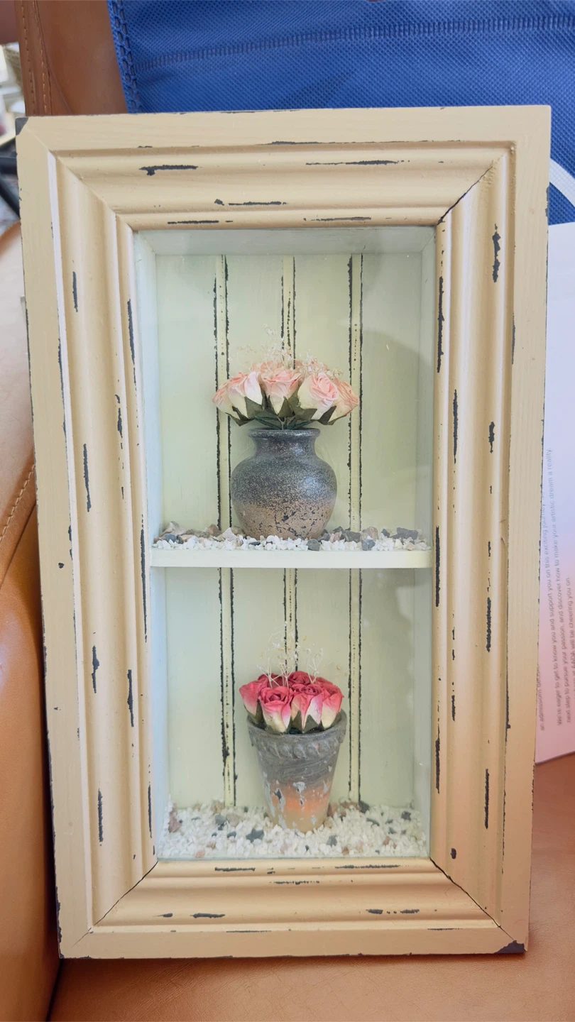 Decorative Shadow Box with Flower vase - photo 2