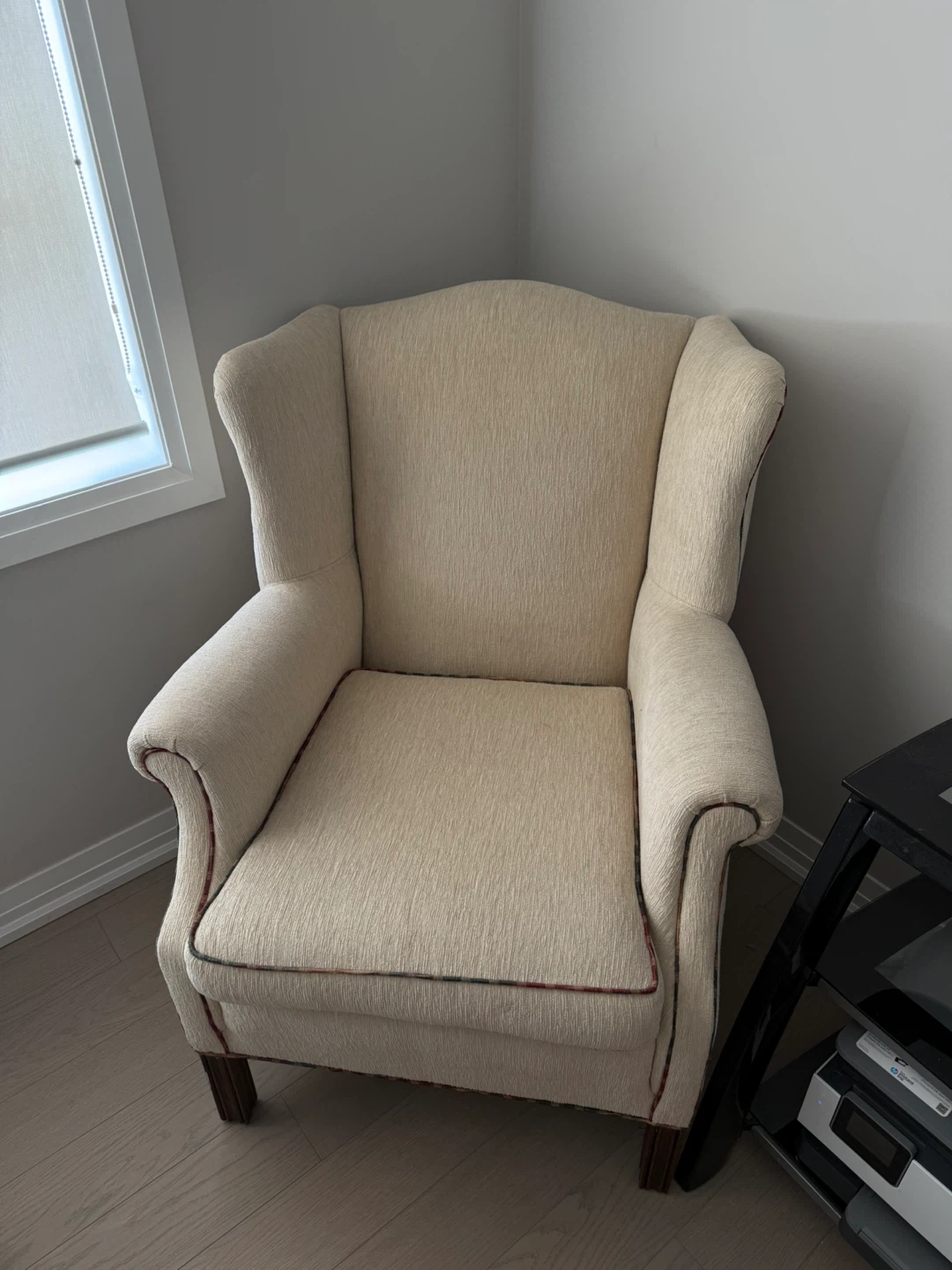 Cream Wingback Accent Chairs Two
